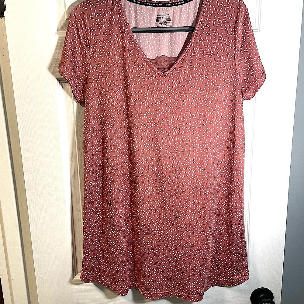 BCBGMAXAZRIA - Womens -  Pink Polka Dot - Pajamas - size L